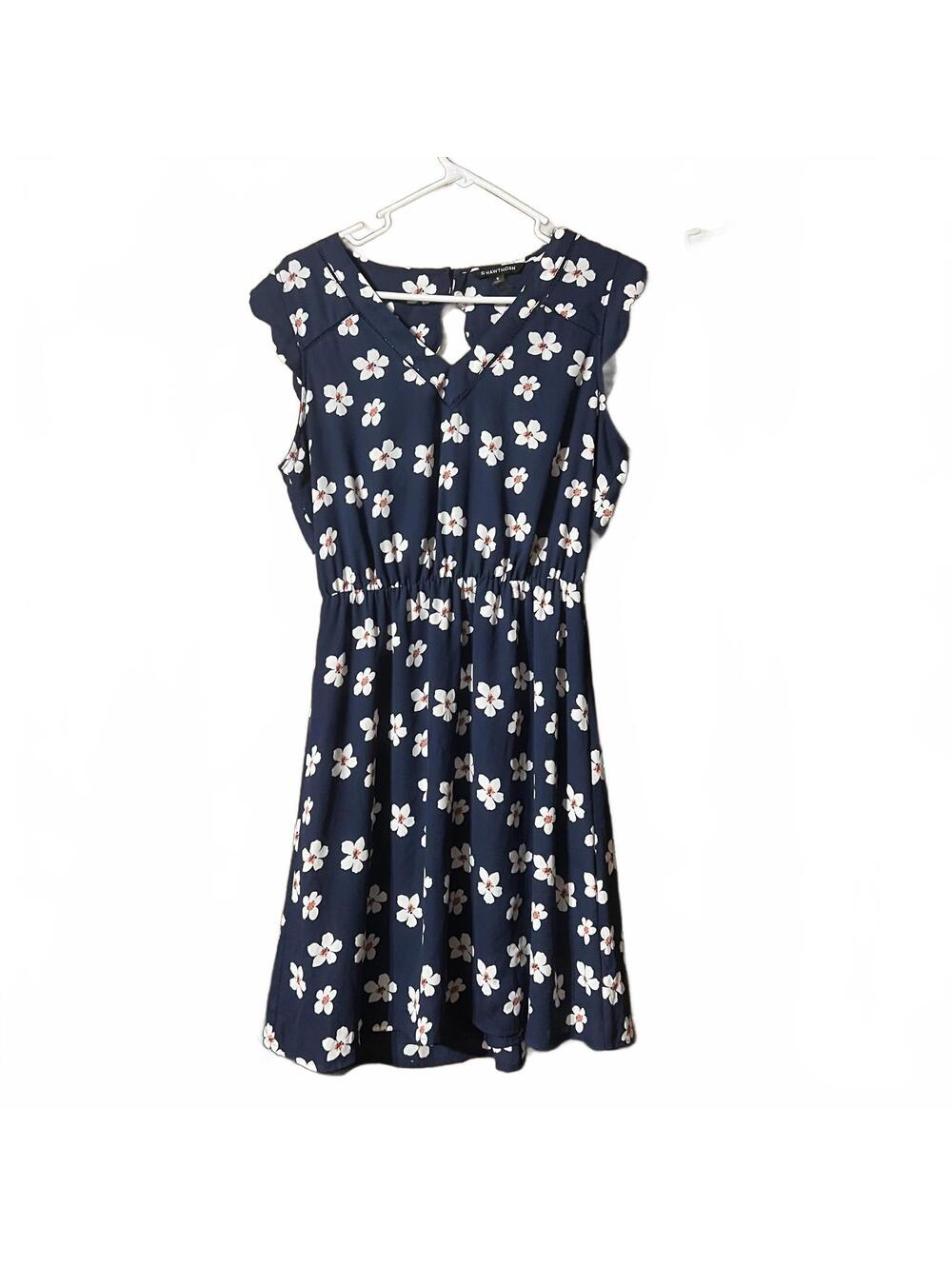 41 Hawthorn Navy Blue Floral Sleeveless Dress Medium